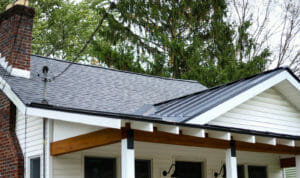 Home in New York with asphalt shingle roof