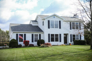 Home in New York with asphalt shingle roof